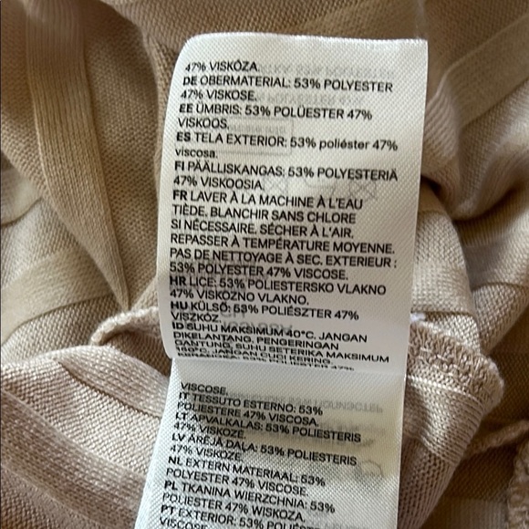 H&M Beige Ribbed Long Sleeve Blouse - Picture 8 of 14